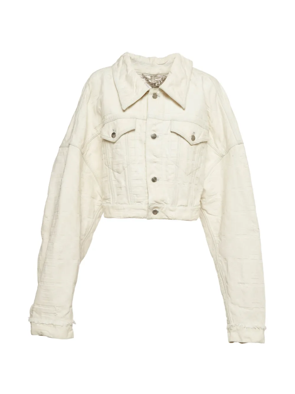 Fendi Pre-Owned logo distressed denim jacket - Toni neutri