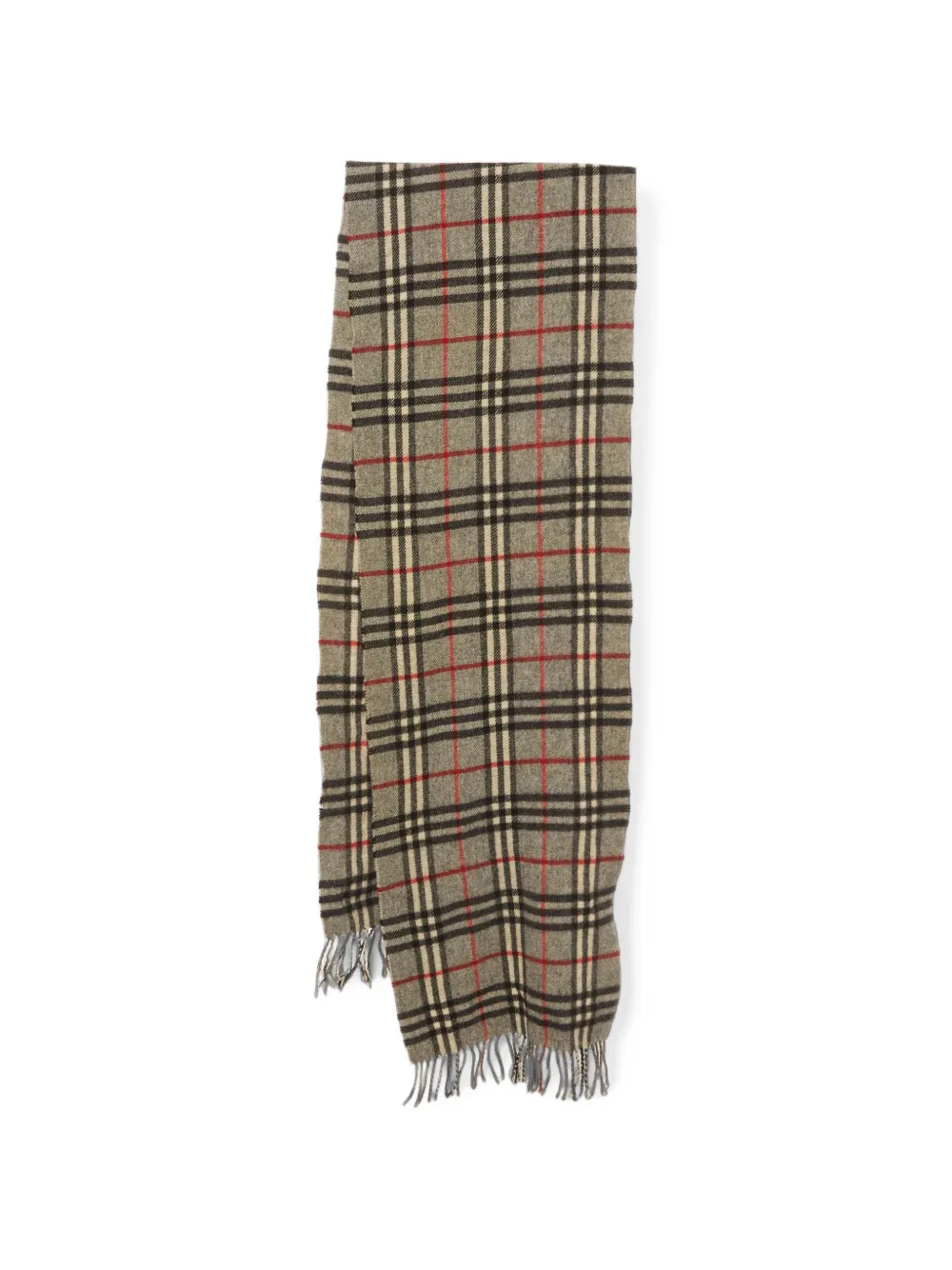 Burberry Pre-Owned Nova Check Schal mit Fransen - Grau