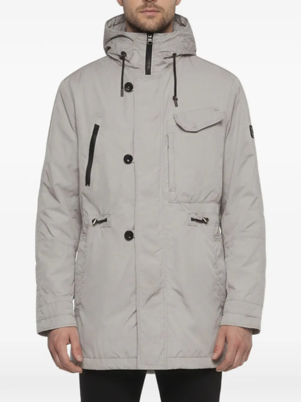 BOSS Green Hugo BOSS Calabria-W hooded utility jacket in Grey