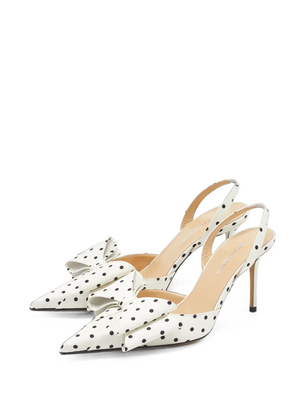 Pre-owned Mach&mach Le Cadeau Bow Slingback Pumps In White
