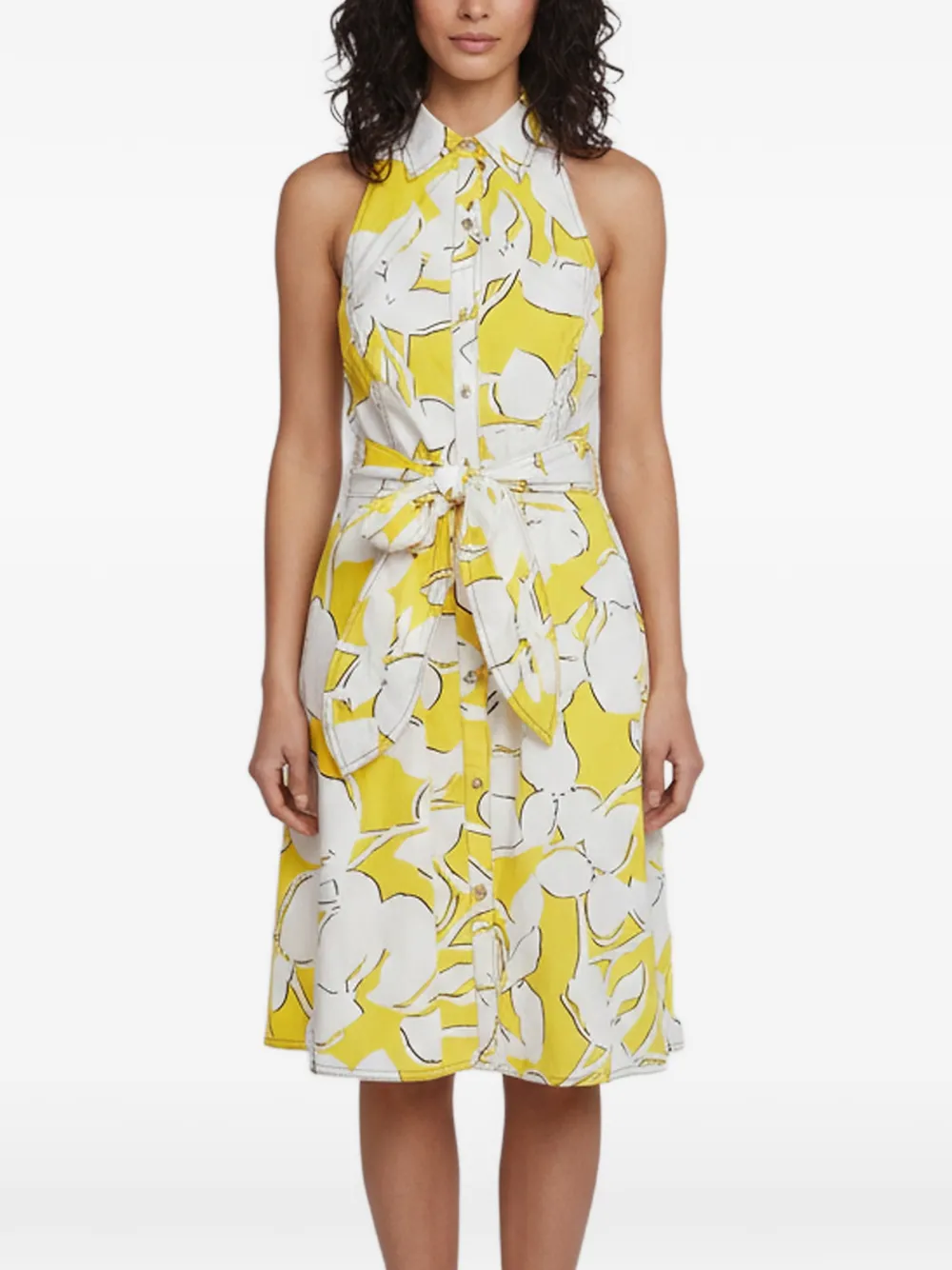 Diane Von Furstenberg Vintage robe mi-longue Eden Garden à fleurs - Jaune
