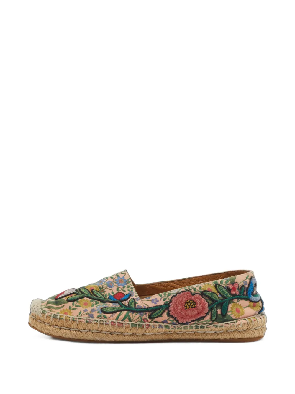Gucci Pre-Owned Flora Espadrilles mit Stickerei - Nude