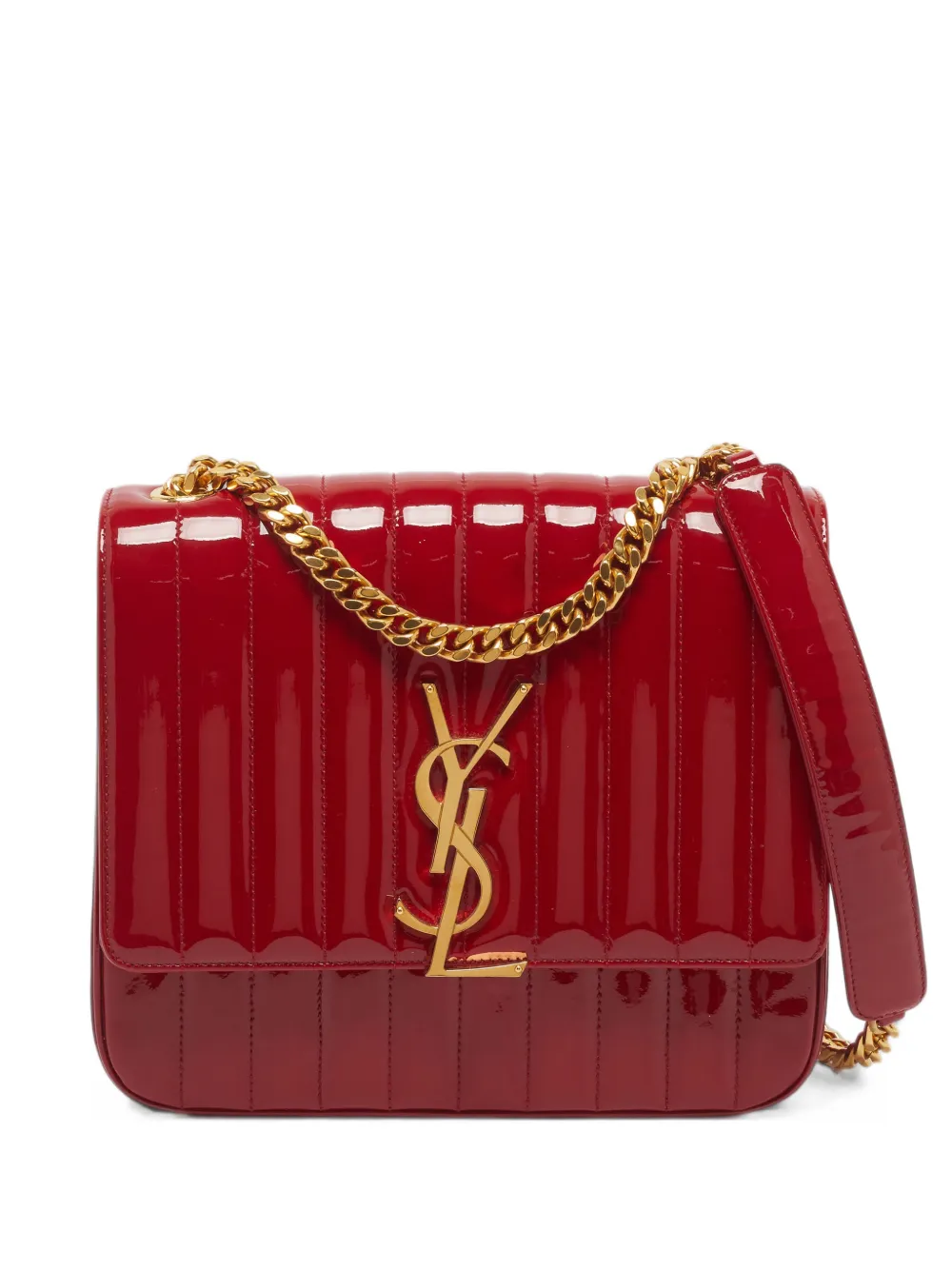 Saint Laurent Pre-Owned 2018 large Vicky quilted shoulder bag - Red One Size