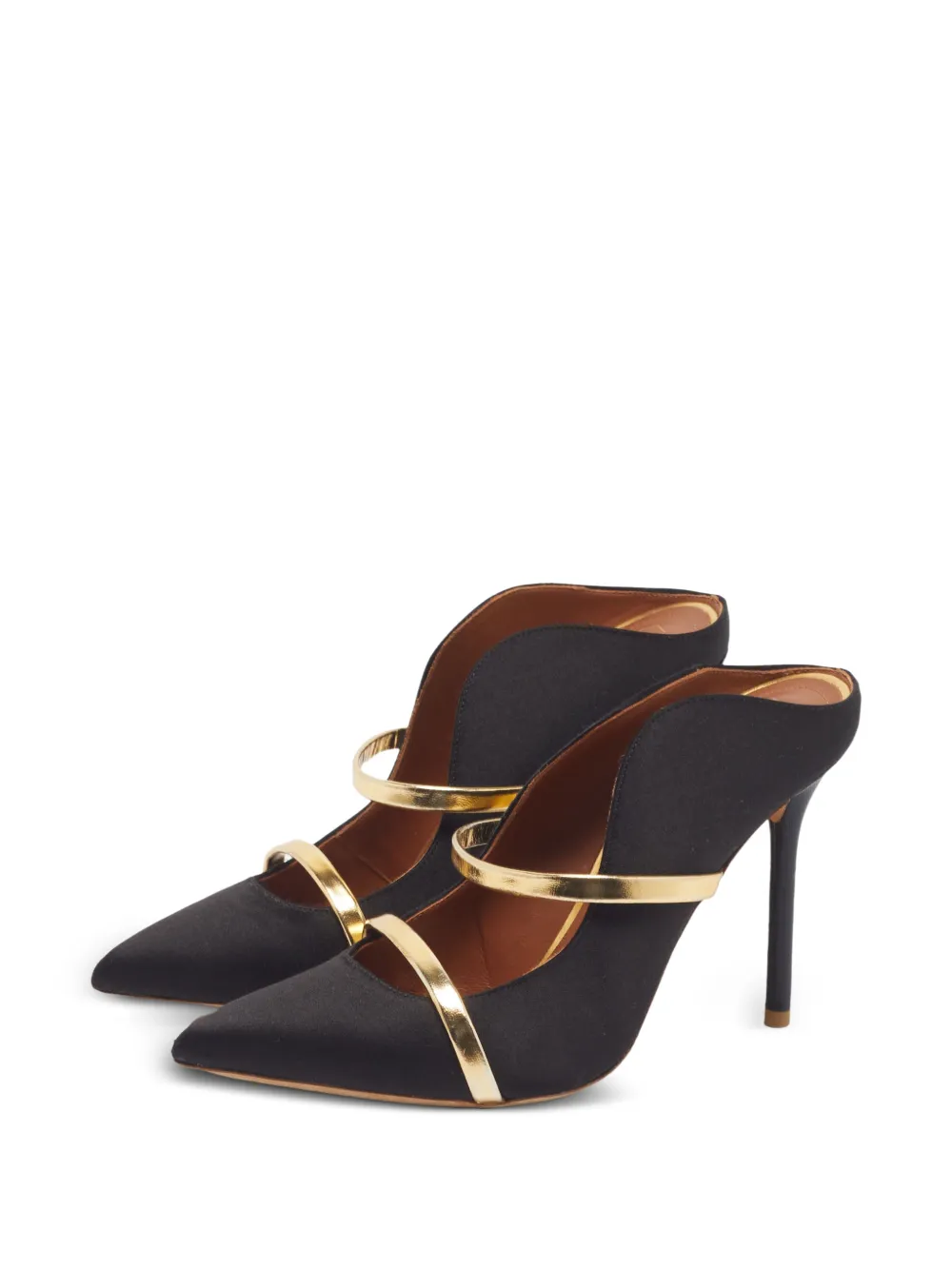 Malone Souliers Maureen metallic-strap heeled mules - Nero