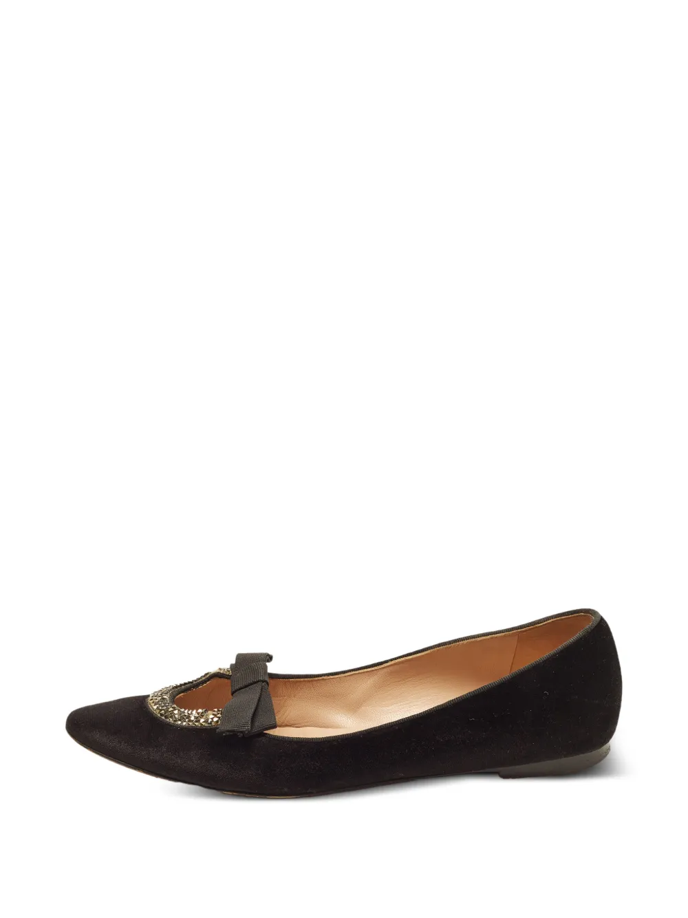 Valentino Garavani Pre-Owned Ballerinas mit Kristallen - Schwarz