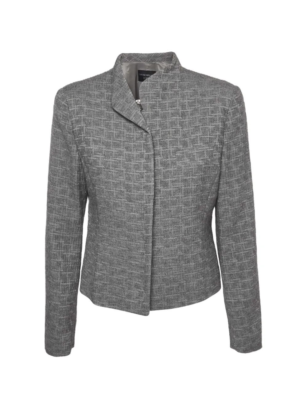 Emporio Armani Pre-Owned veste zippée à effet verni - Gris