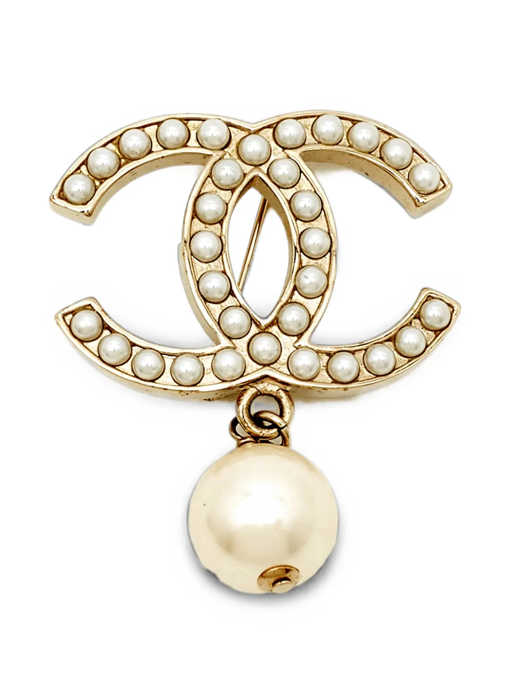 CHANEL Pre-Owned broche à logo CC orné de perles artificielles