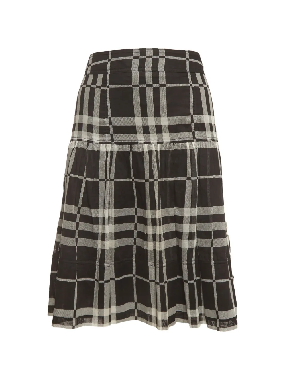 Burberry Pre-Owned House-Check pleated midi skirt - Nero