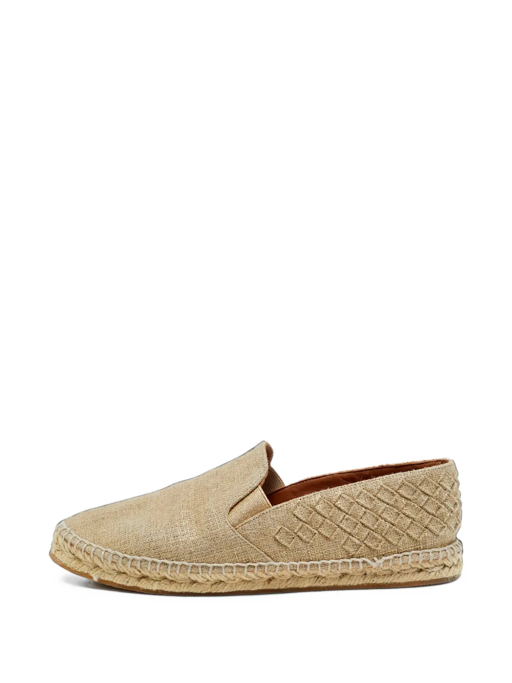 Bottega Veneta Pre-Owned Intrecciato straw flat espadrilles - Tons neutres Bottega Veneta Pre-Owned Intrecciato straw flat espadrilles - Tons neutres