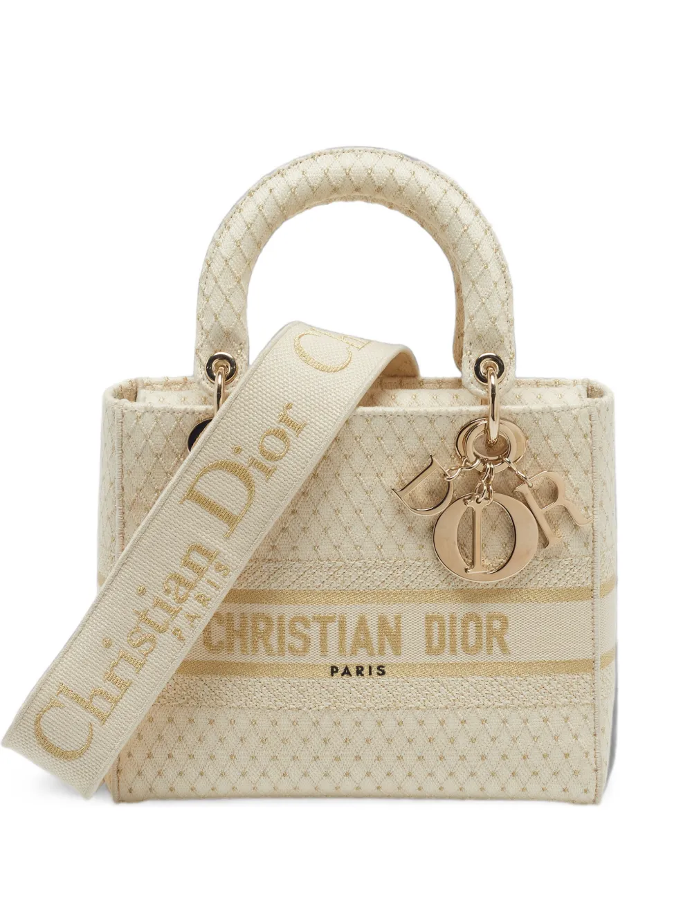 Christian Dior Pre-Owned 2023 medium Lady D-Lite tote bag - Tons neutres Christian Dior Pre-Owned 2023 medium Lady D-Lite tote bag - Tons neutres
