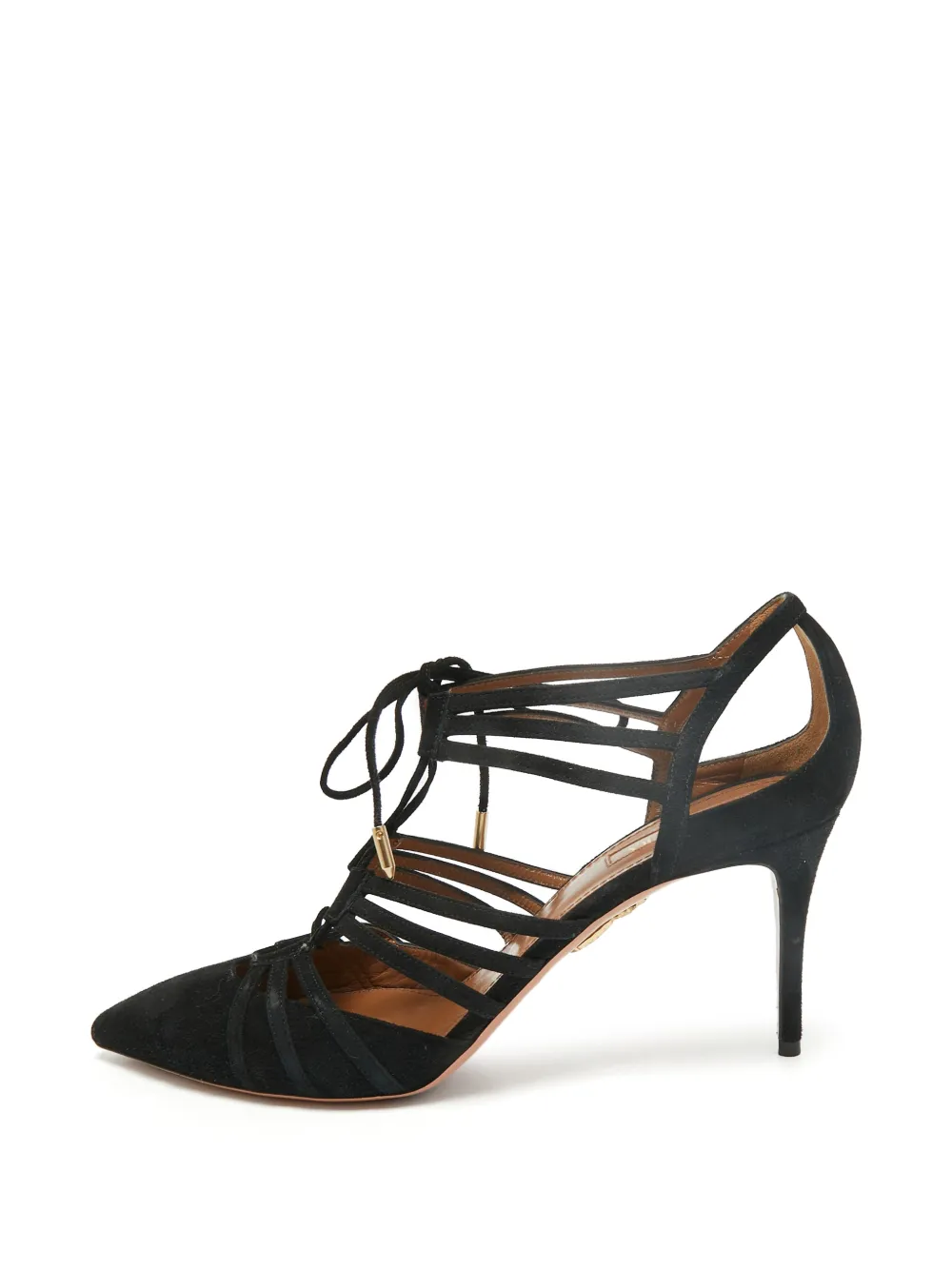 Aquazzura Belgravia lace-up heeled pumps - Nero