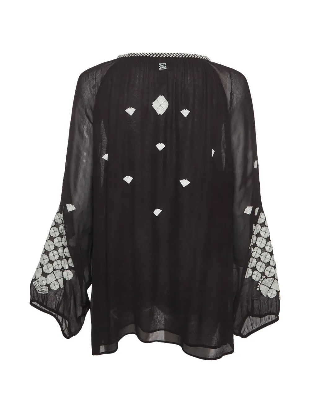 Cavalli Class embroidered long-sleeve blouse - Nero