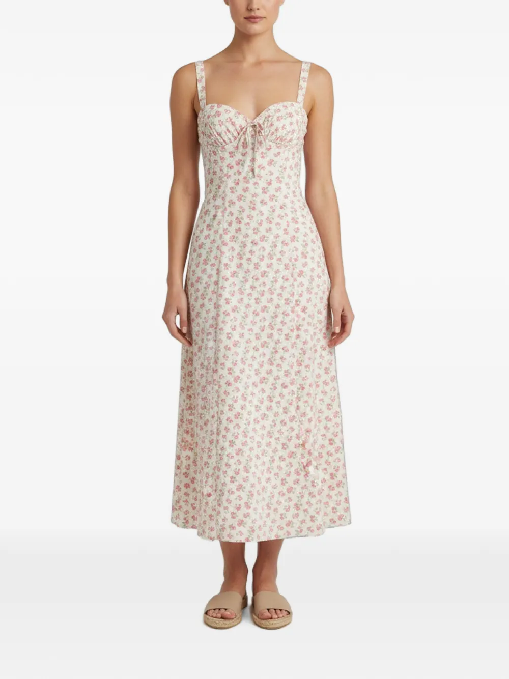 House of CB Carmen floral-print bustier maxi dress - Bianco
