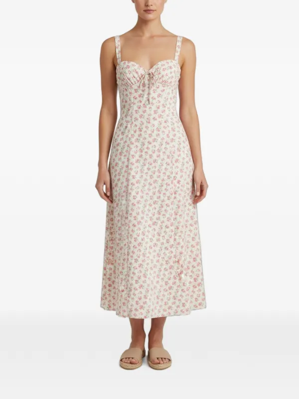 House Of CB Carmen floral-print Bustier Maxi Dress | White