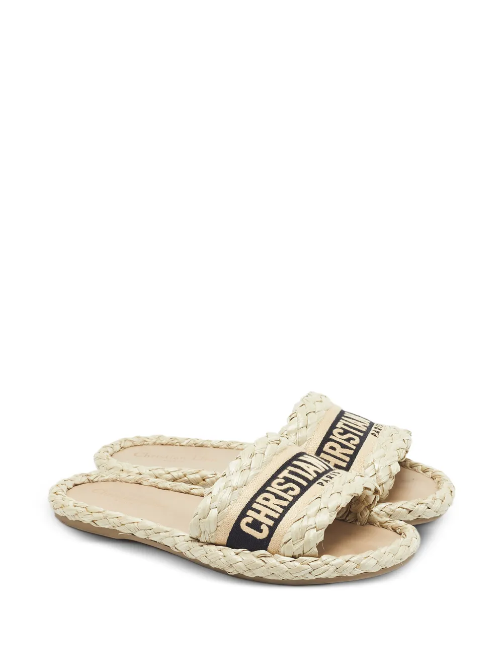 Christian Dior Pre-Owned sandales Dway brodées - Tons neutres Christian Dior Pre-Owned sandales Dway brodées - Tons neutres