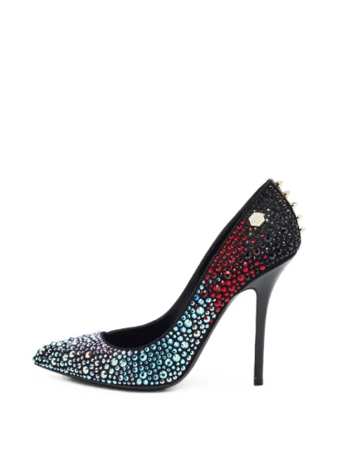 Philipp Plein crystal-embellished studded pumps