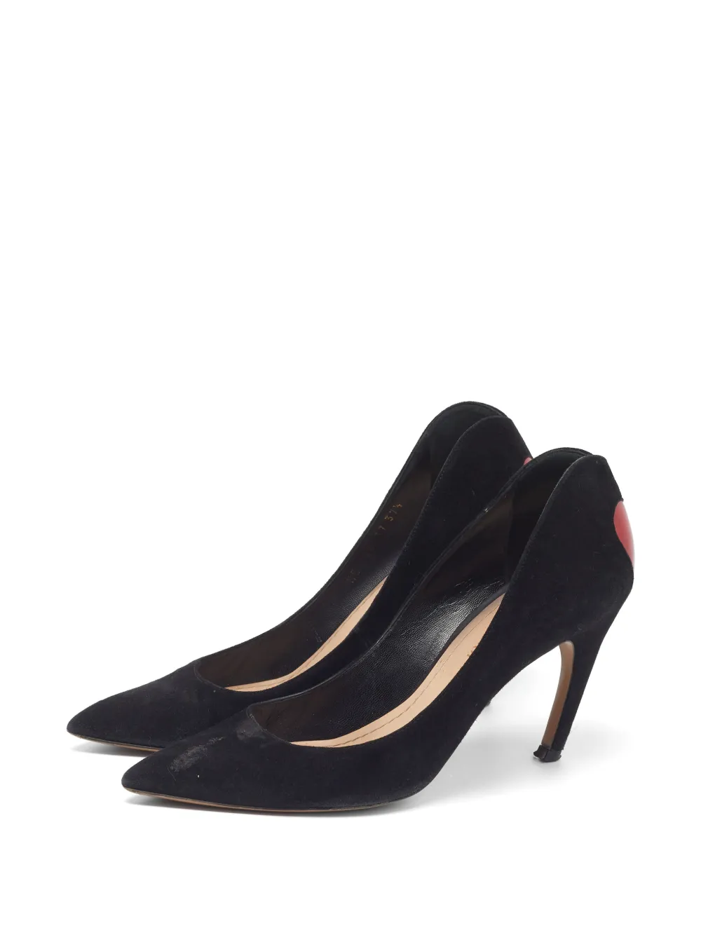 Christian Dior Pre-Owned escarpins pointus à patch cœur - Noir Christian Dior Pre-Owned escarpins pointus à patch cœur - Noir