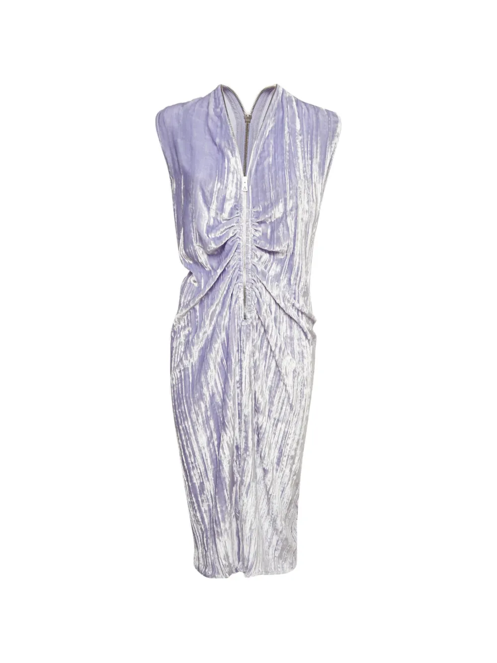 Bottega Veneta Pre-Owned robe mi-longue froncée à col v - Violet Bottega Veneta Pre-Owned robe mi-longue froncée à col v - Violet