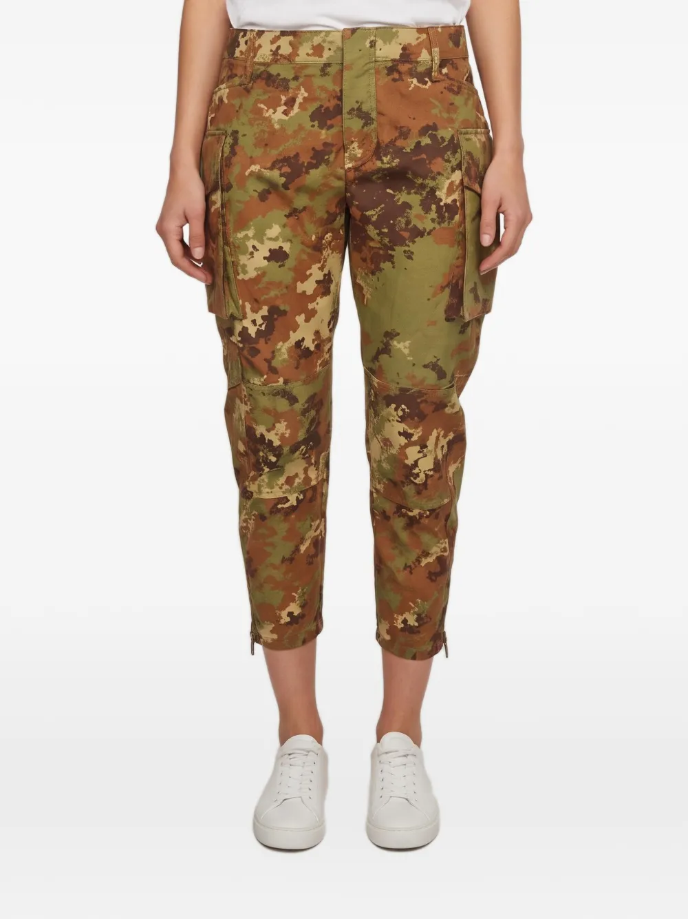DSQUARED2 camouflage-print cropped cargo pants - Verde
