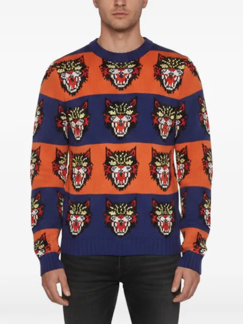 Gucci Pre-Owned Angry Cat intarsia-knit sweater
