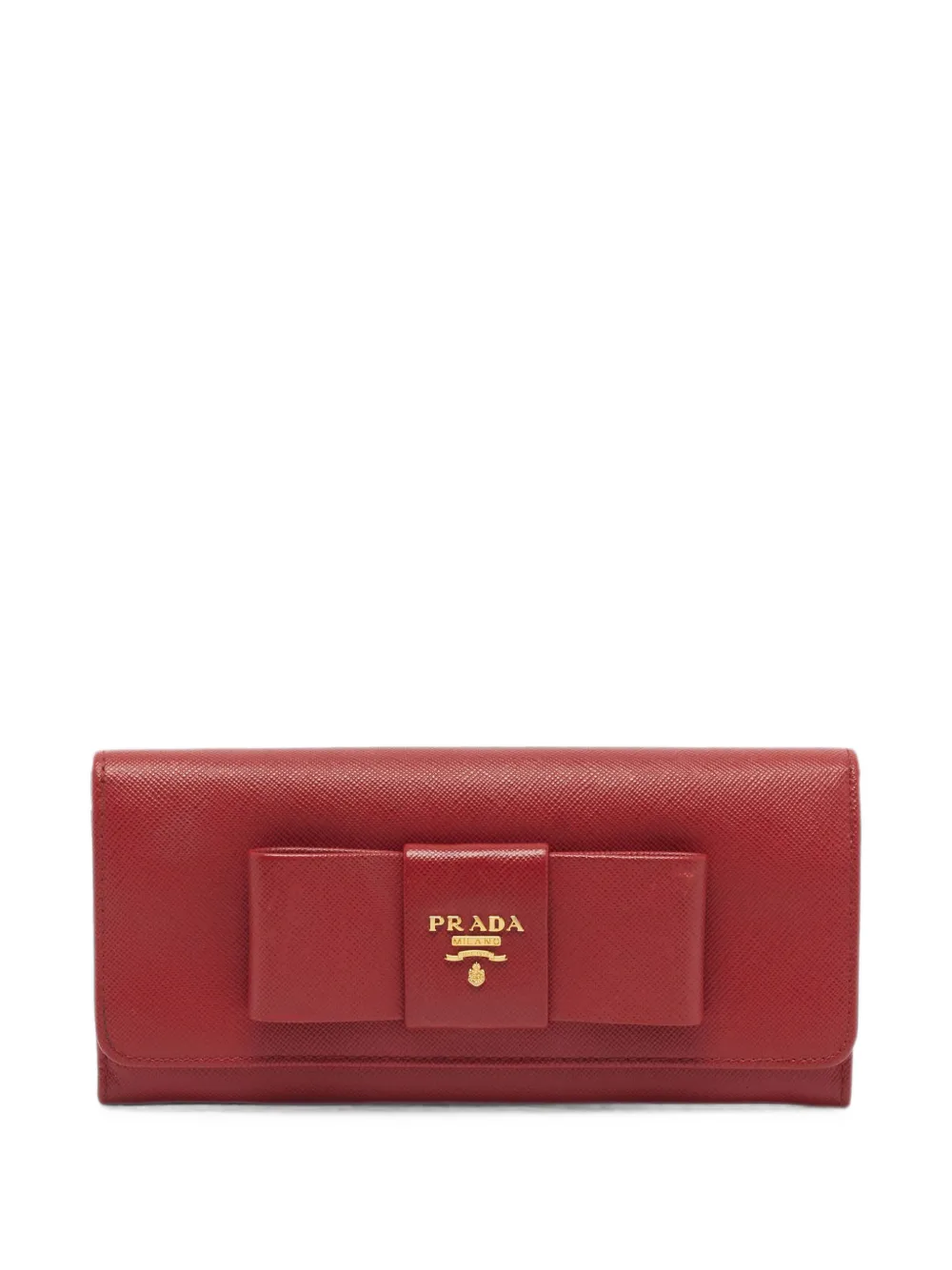 Prada Pre-Owned Fiocco bow-detail leather wallet - Rot