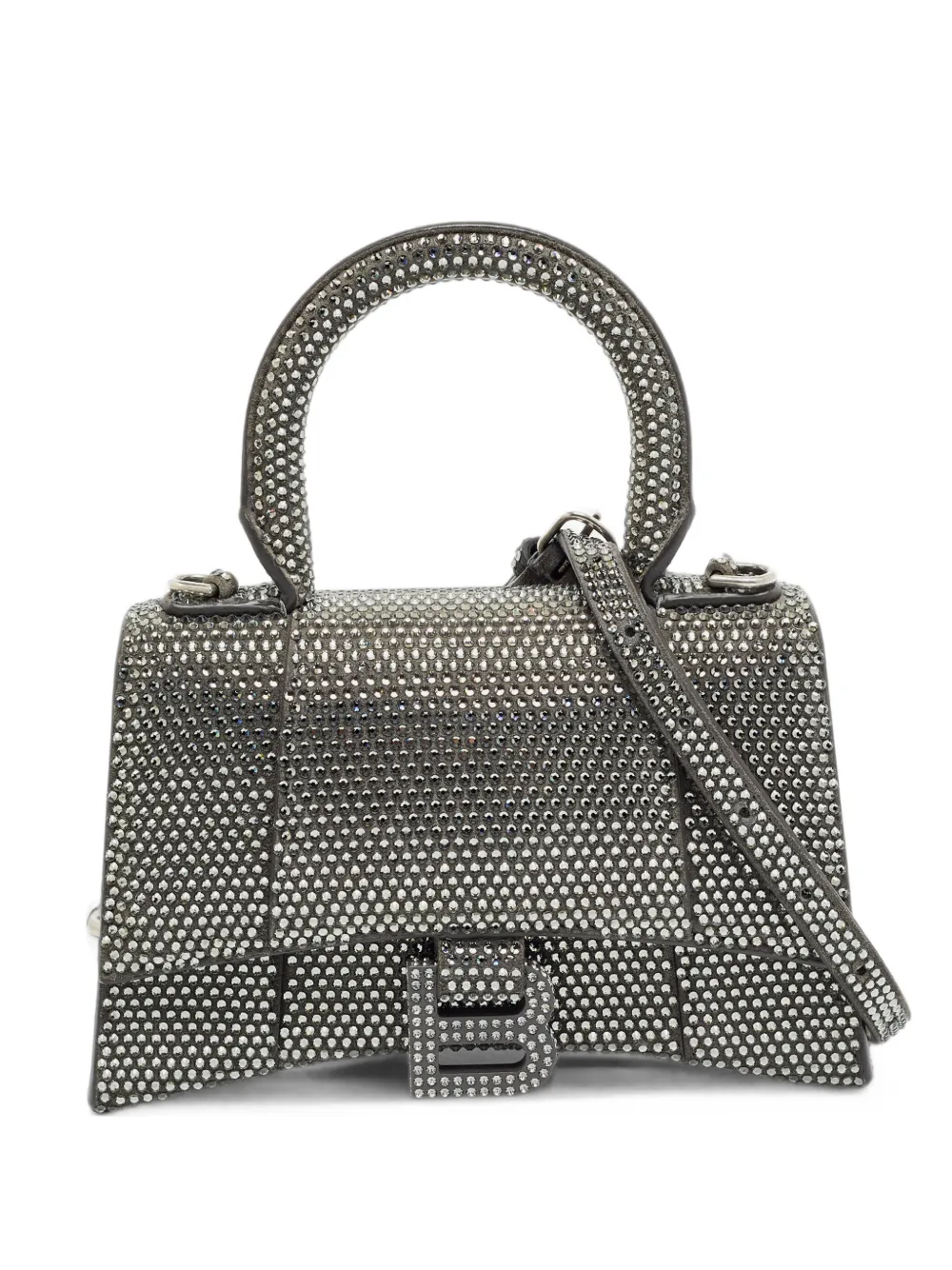 Balenciaga Pre-Owned XS Hourglass rhinestone-studded handbag - Grigio