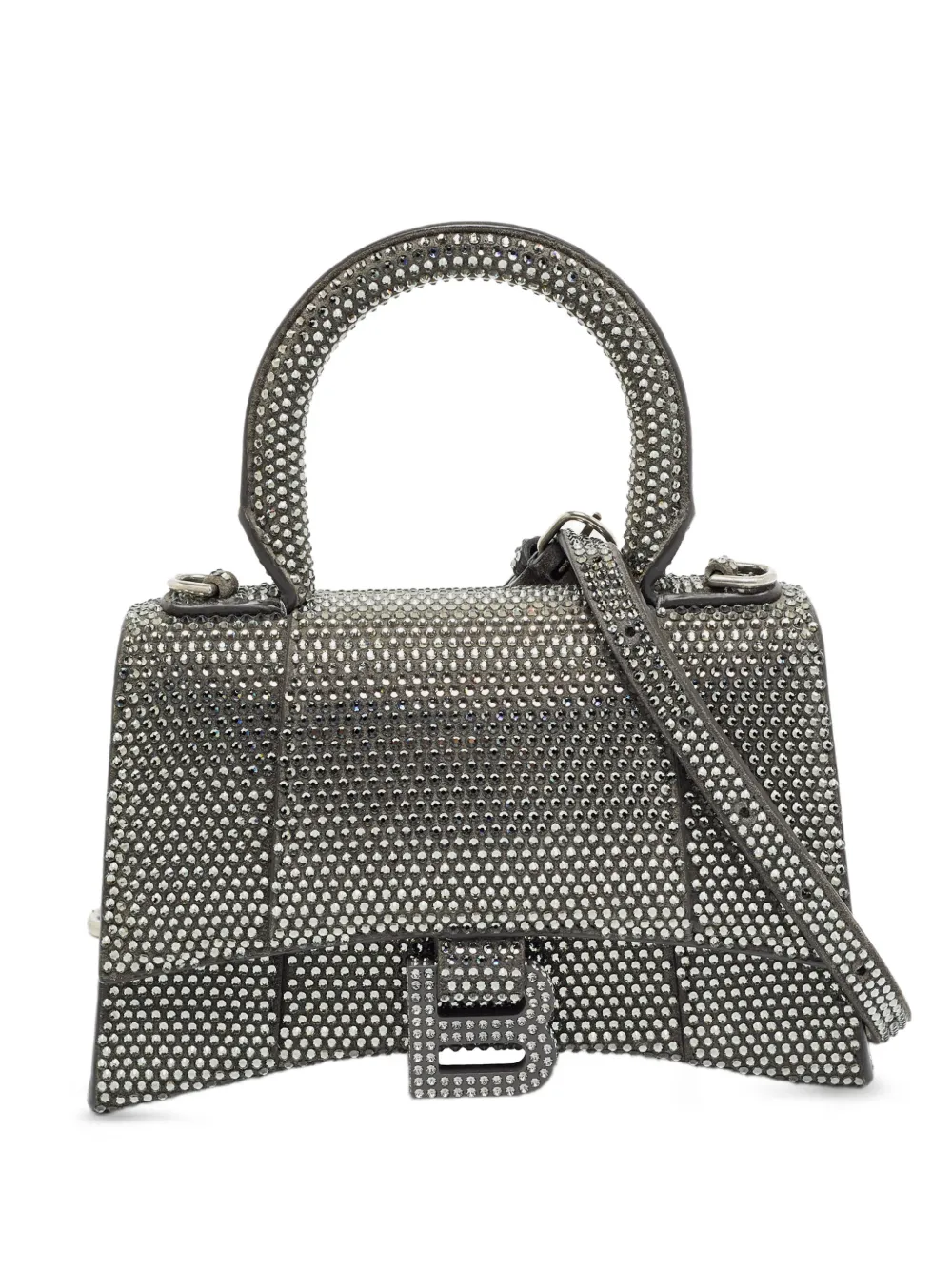 Balenciaga Pre-Owned XS Hourglass rhinestone-studded handbag - Grey