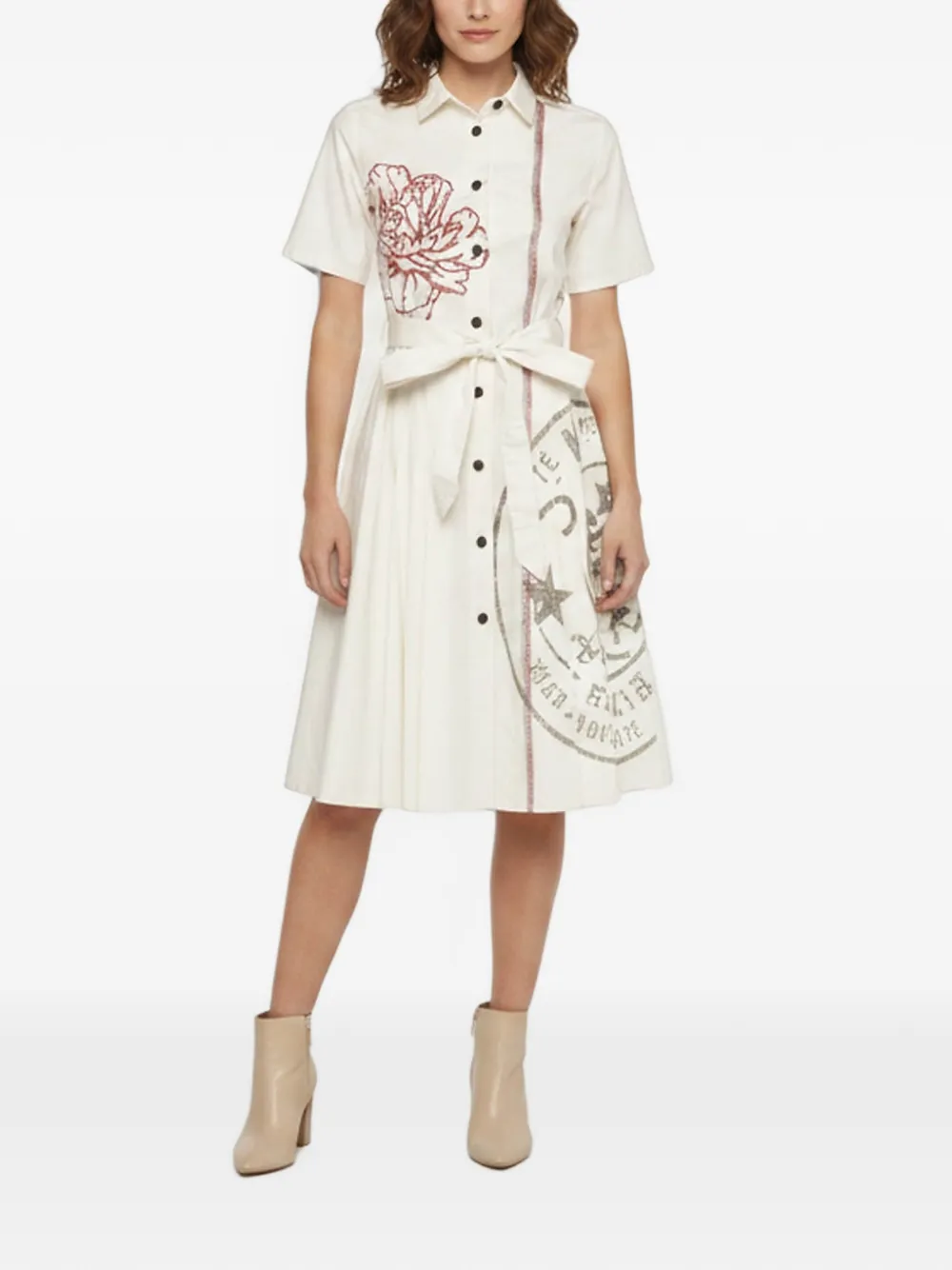 Christian Dior Pre-Owned printed midi shirt dress - Toni neutri
