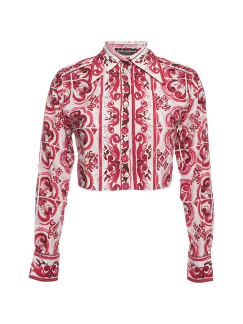 Dolce & Gabbana Pre-Owned Majolica paisley-print cropped shirt