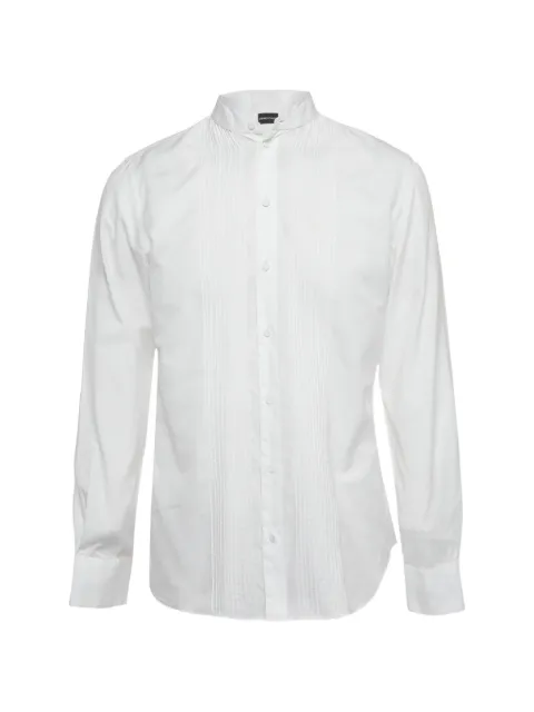 Emporio Armani Pre-Owned pintuck long-sleeve shirt