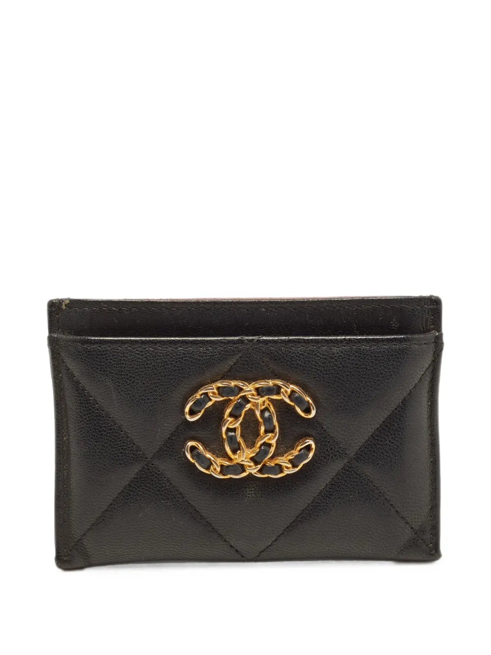 CHANEL Pre-Owned 2020 19 quilted-design card holder - Nero