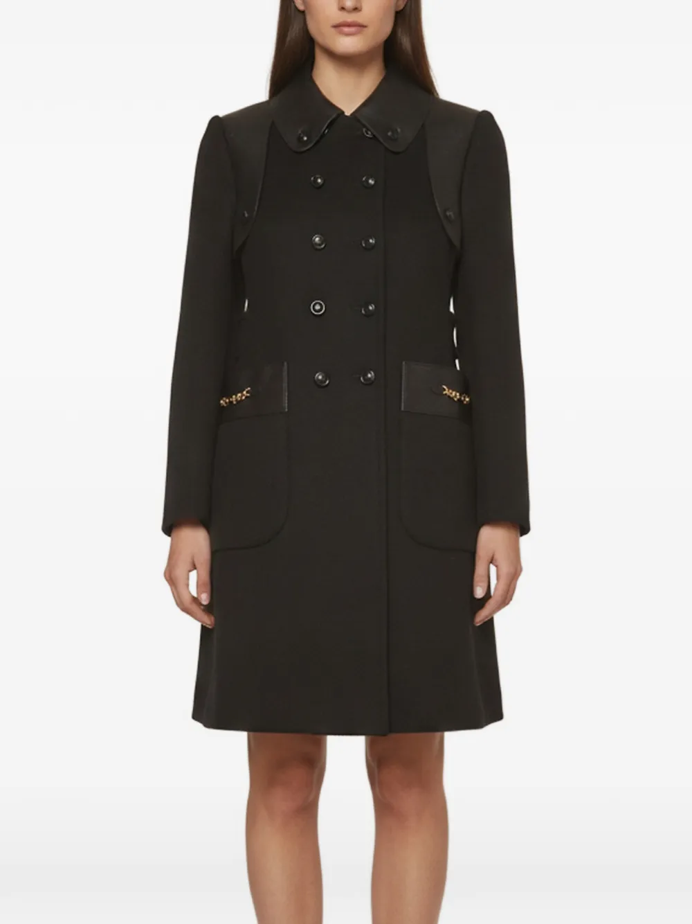Gucci Pre-Owned Horsebit double-breasted coat - Nero