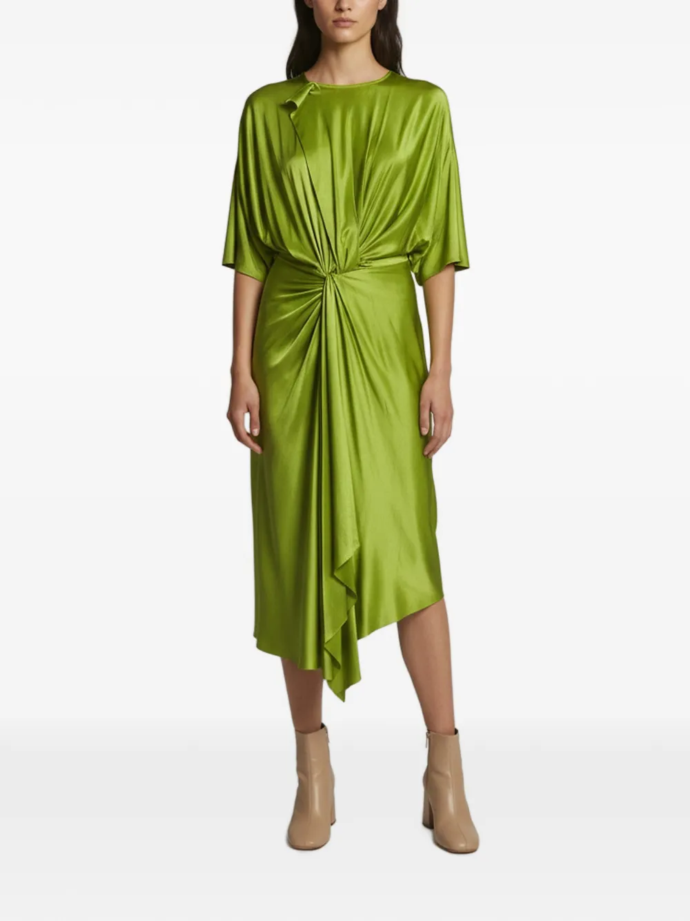 Victoria Beckham draped jersey midi dress - Verde