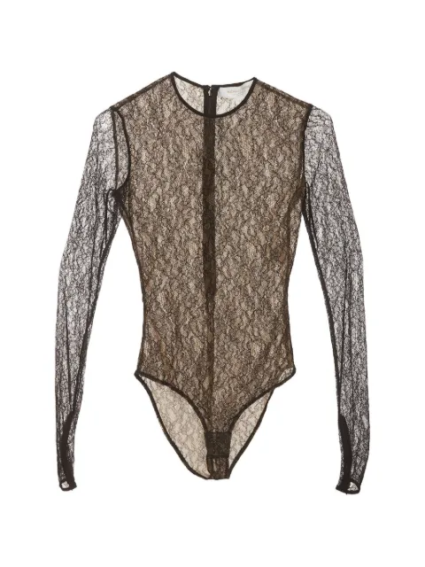 Michael Kors Vintage floral lace zip-up bodysuit