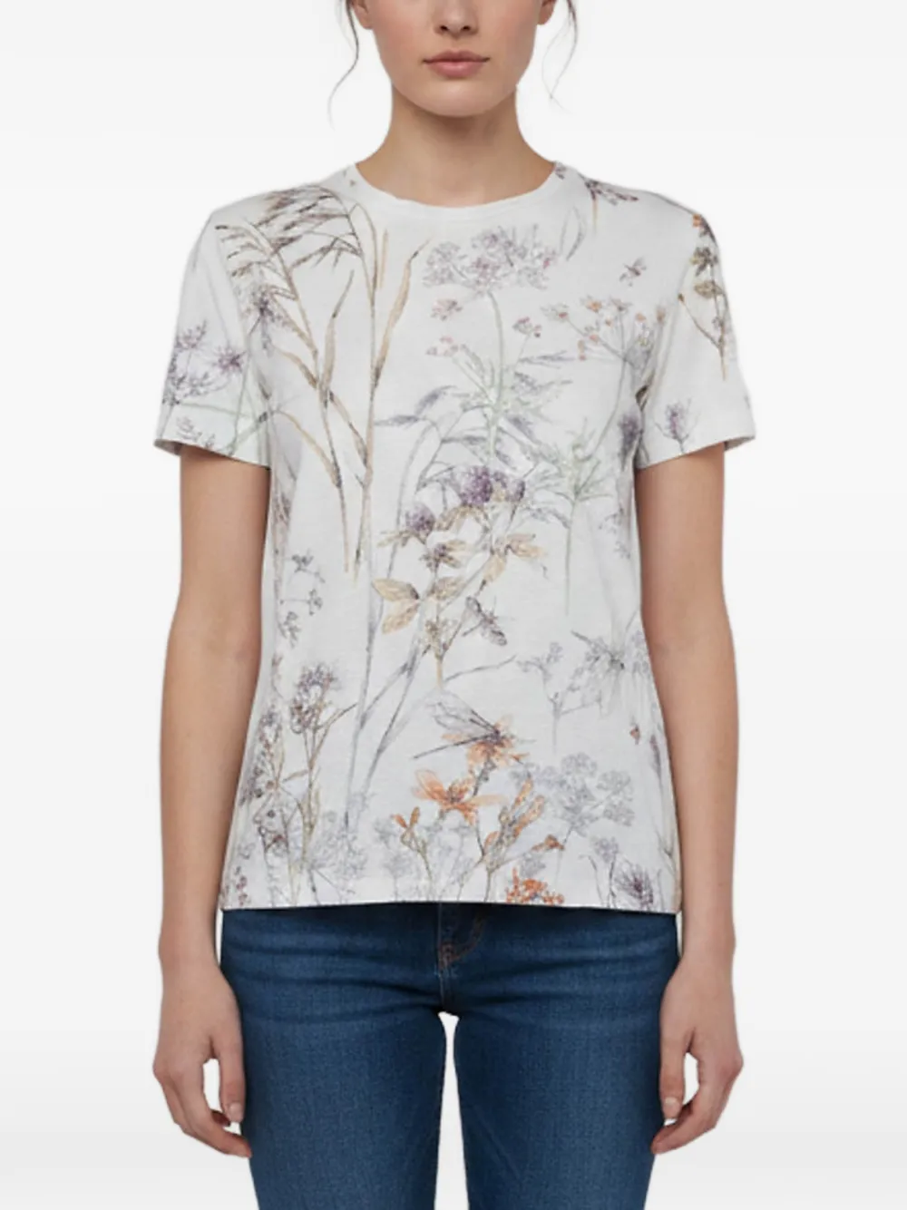 Christian Dior Pre-Owned T-Shirt mit Blumenprint - Weiß