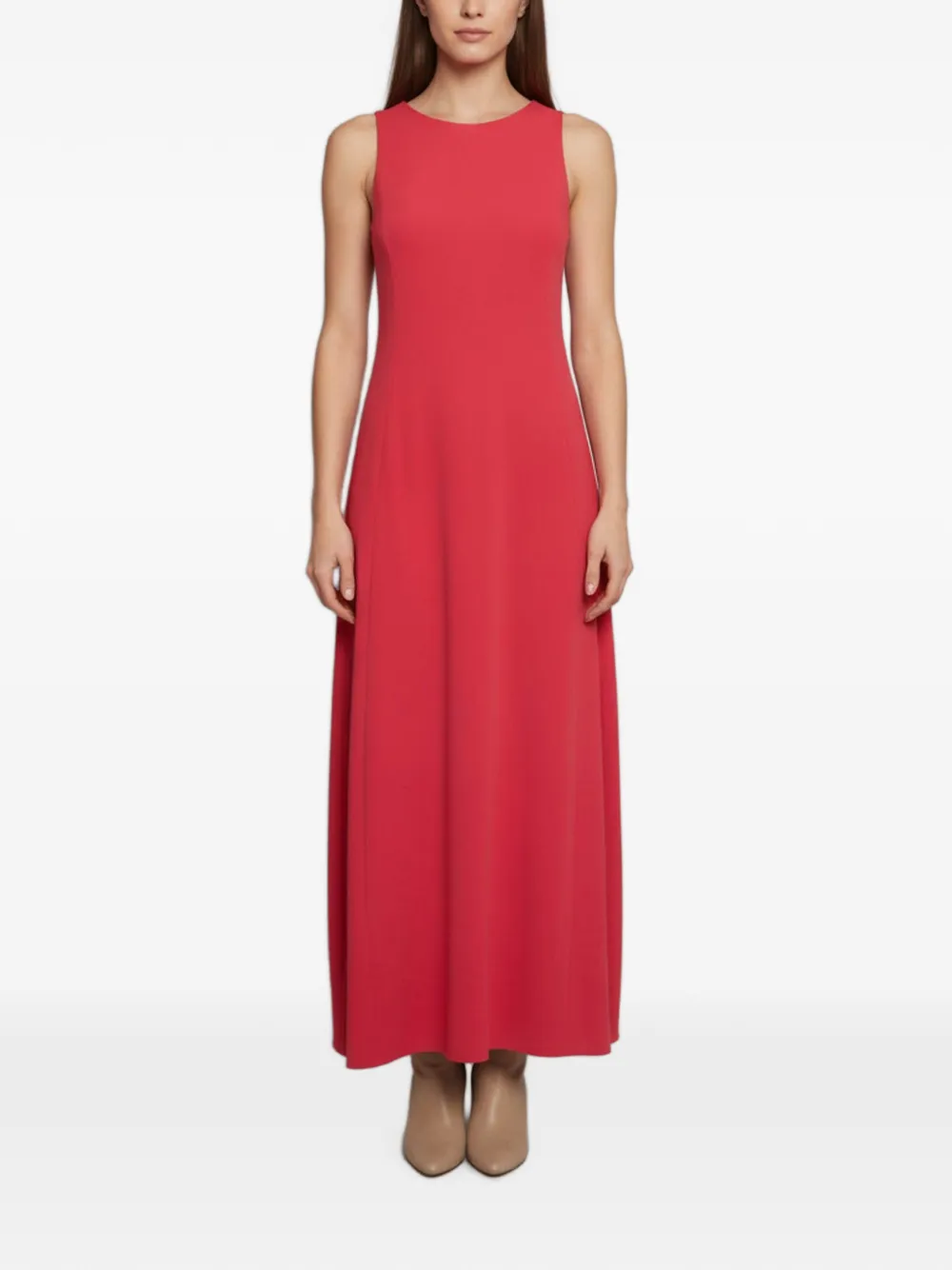 Max Mara robe longue en crêpe à design sans manches - Rouge
