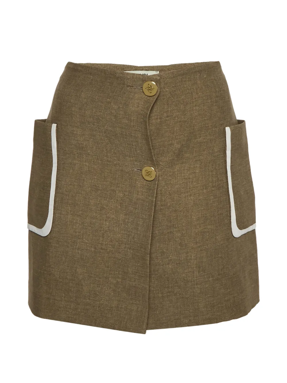 Fendi Pre-Owned button-front mini skirt - Marrone