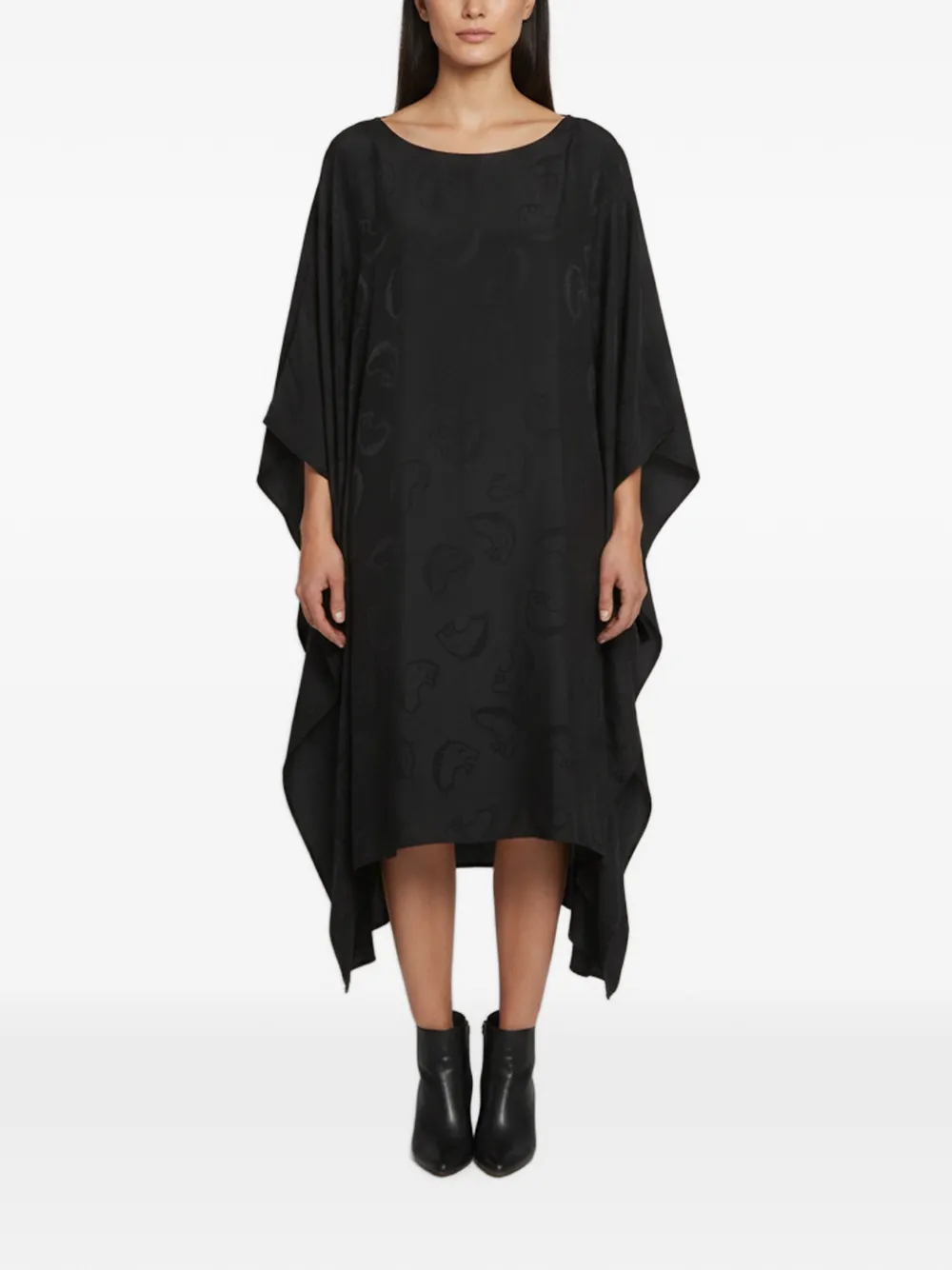 Roberto Cavalli Vintage panther jacquard kaftan midi dress - Nero
