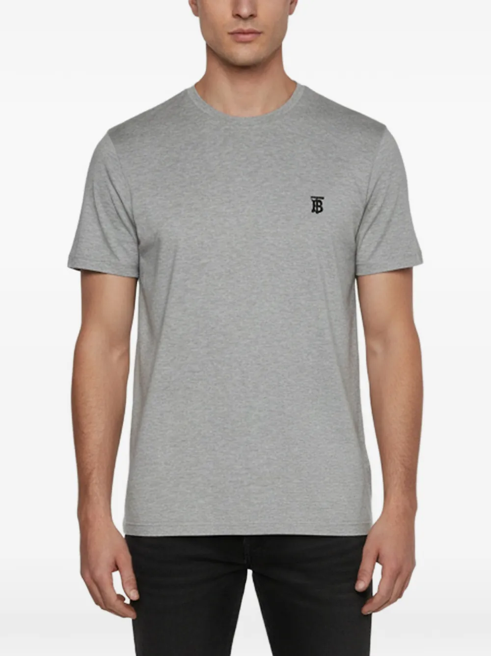 Burberry Pre-Owned t-shirt à logo brodé - Gris Burberry Pre-Owned t-shirt à logo brodé - Gris