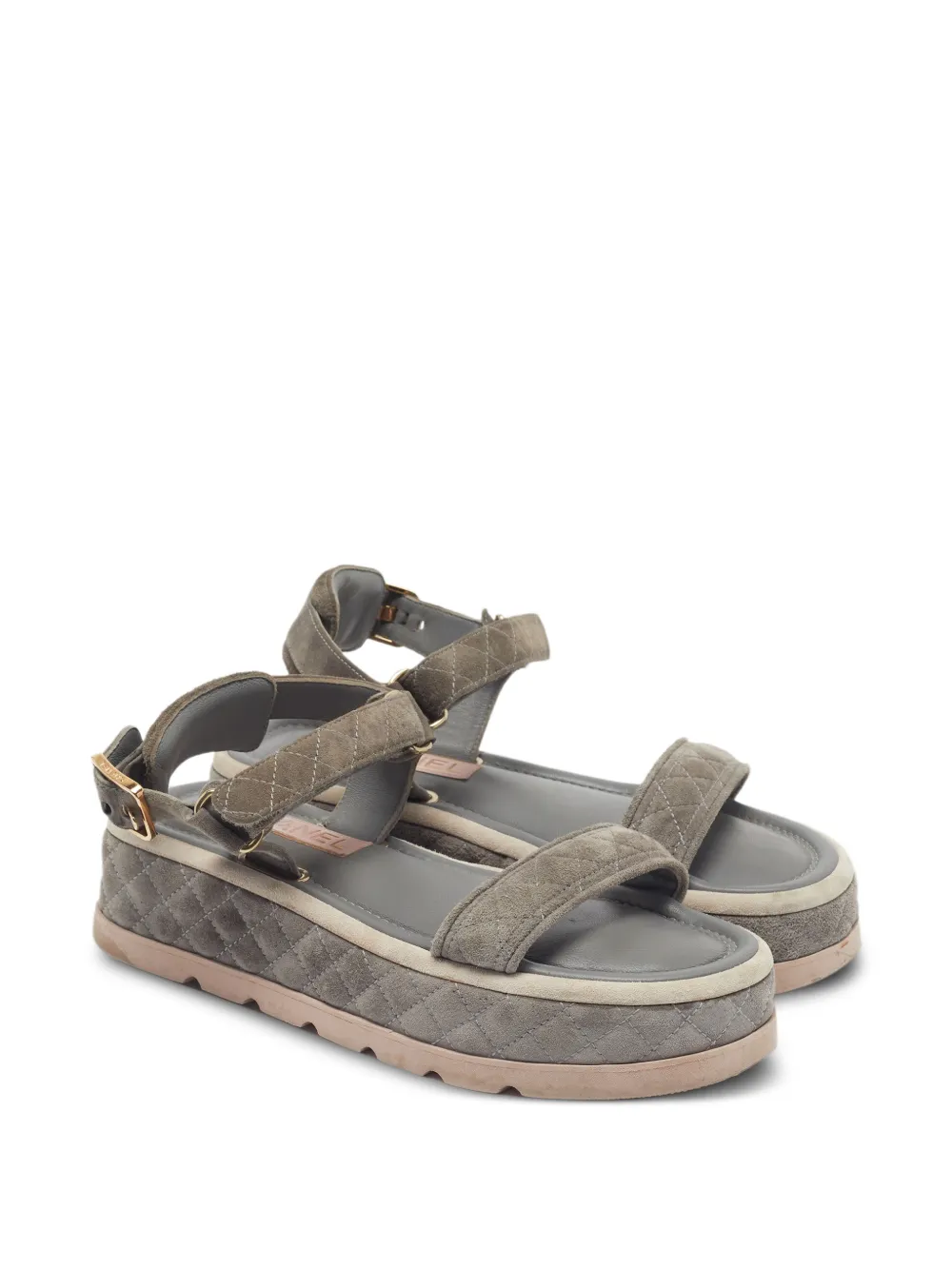 CHANEL Pre-Owned Dad quilted sandals - Grigio