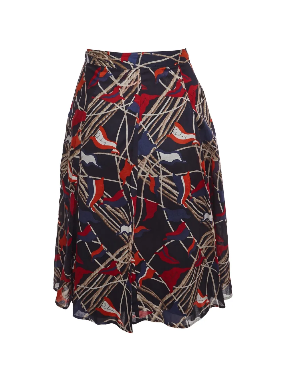 Burberry Pre-Owned printed pleated midi skirt - Blau