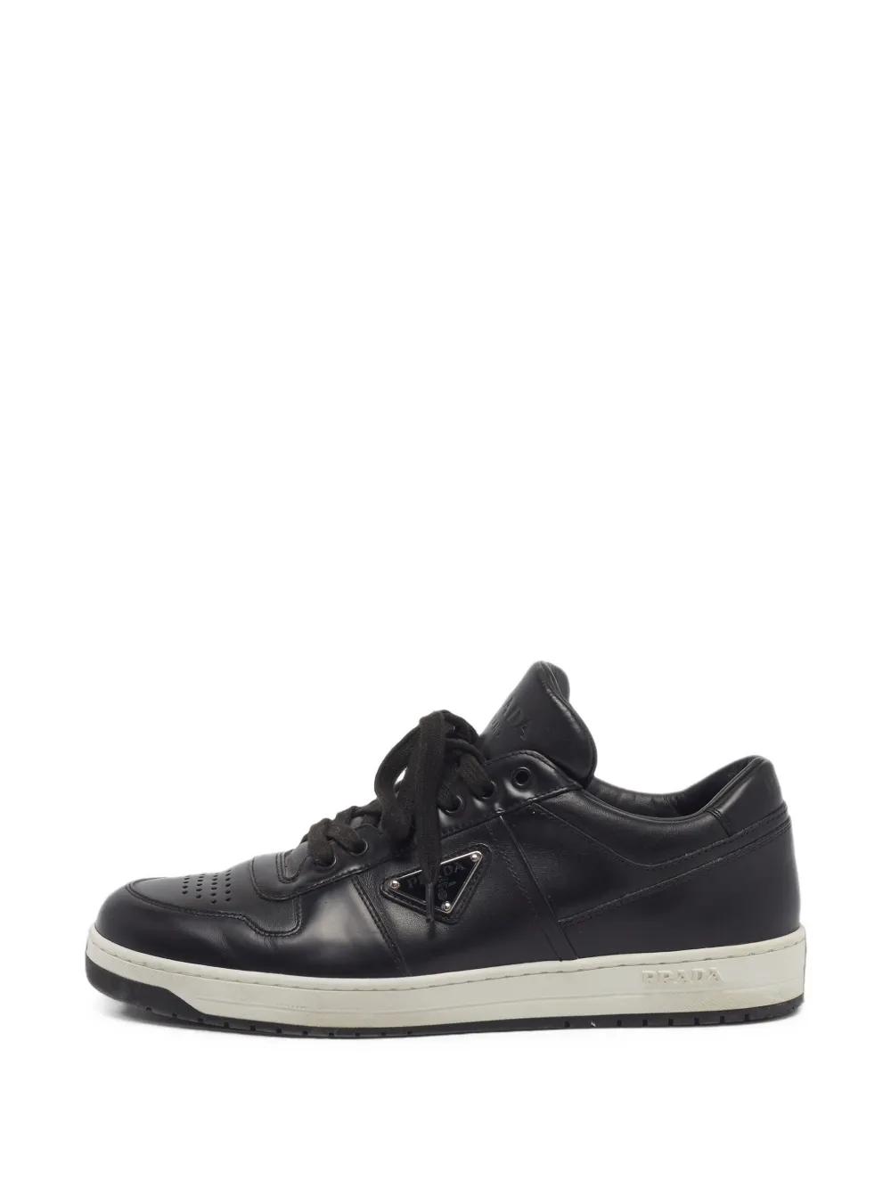 Prada Pre-Owned lace-up leather sneakers - Schwarz