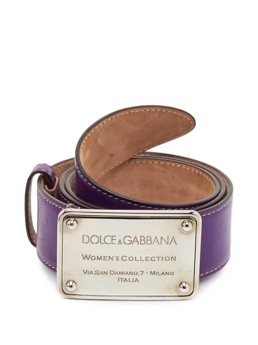 Dolce & Gabbana Pre-Owned logo-plaque buckle belt - Violett
