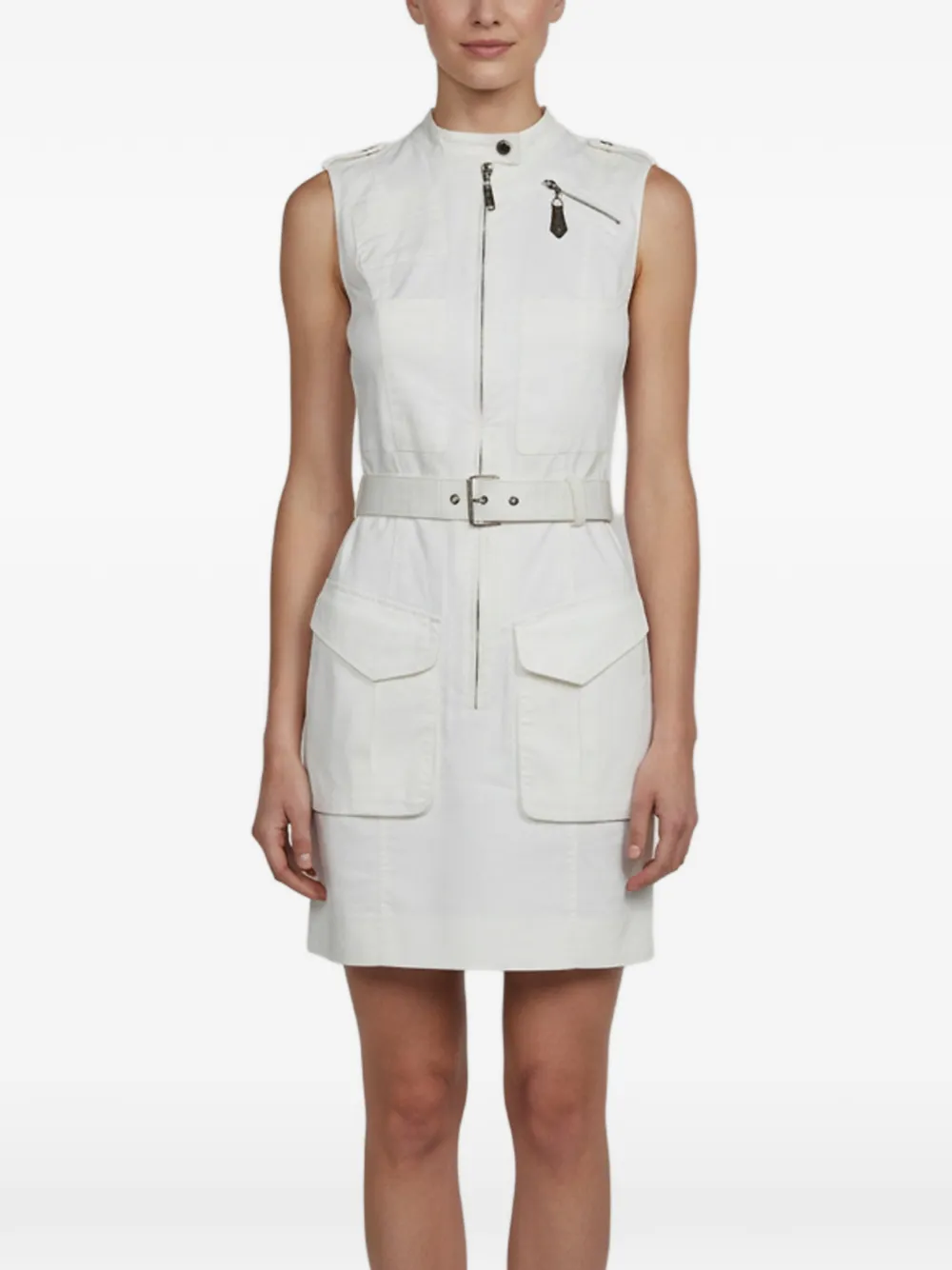 Louis Vuitton Pre-Owned robe utilitaire courte sans manches - Blanc Louis Vuitton Pre-Owned robe utilitaire courte sans manches - Blanc
