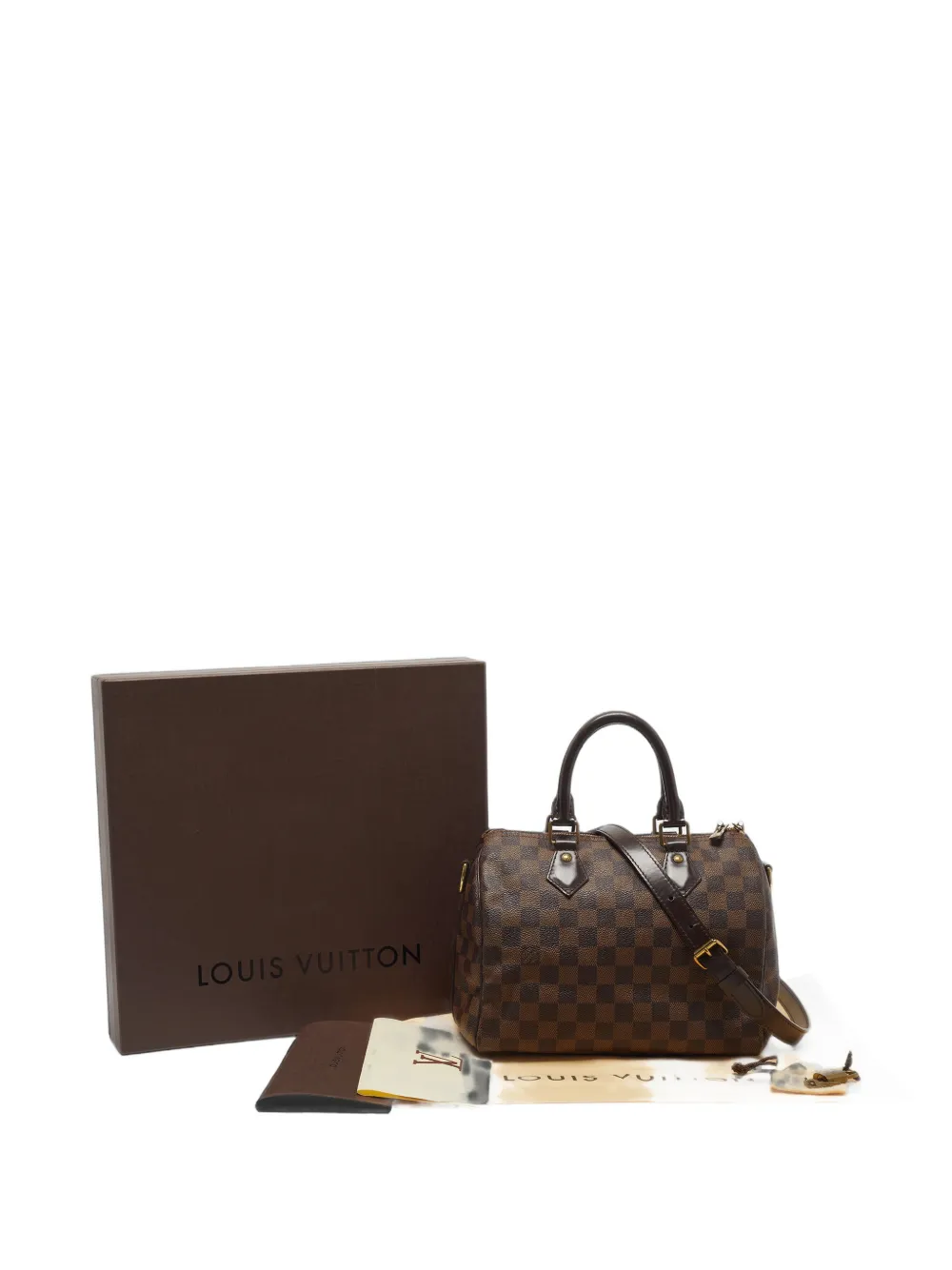 Louis Vuitton Pre-Owned 2014 Speedy Bandoulière 25 Damier Ebene shopper Bruin