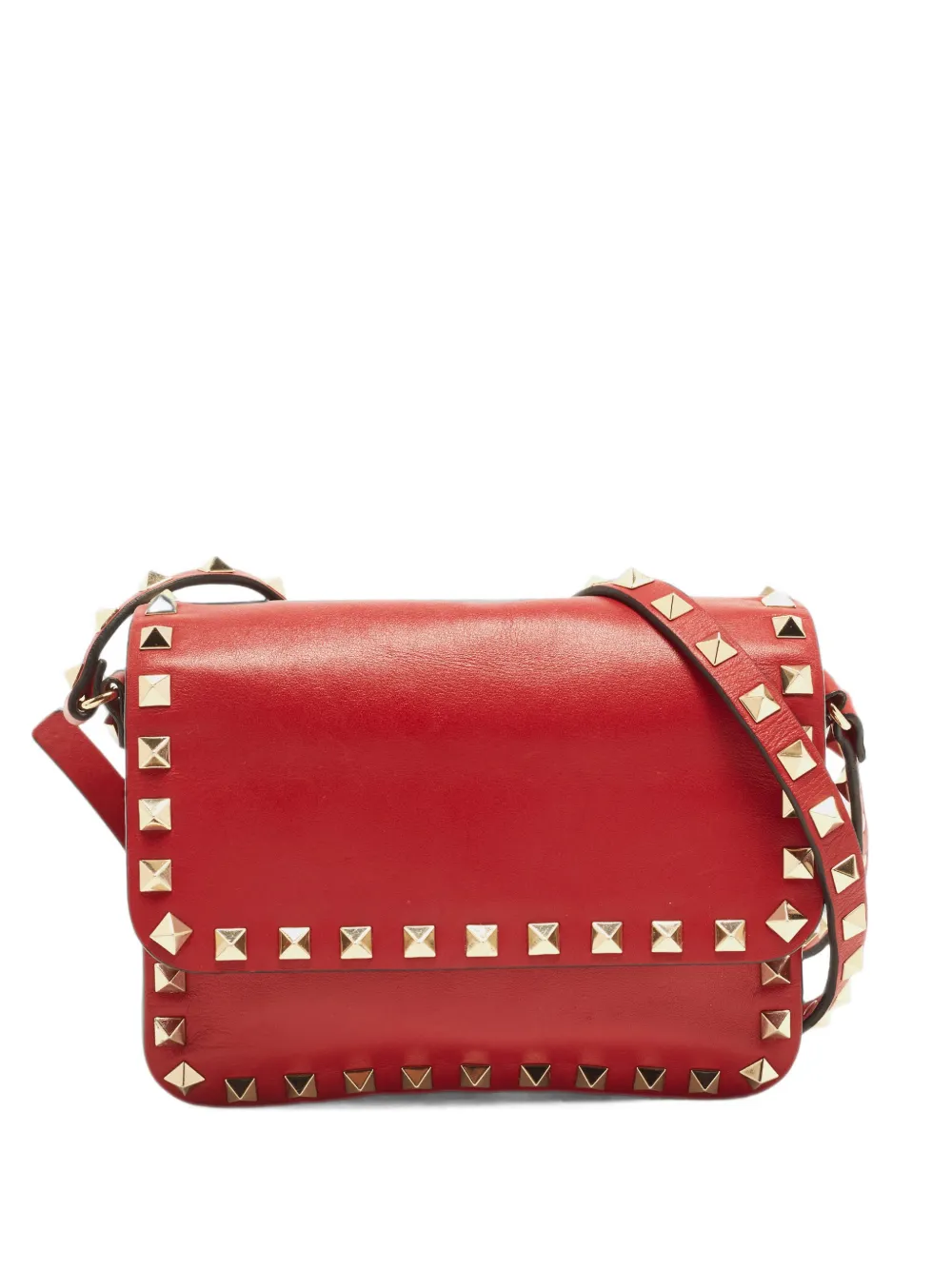 Valentino Garavani Pre-Owned Rockstud foldover-top mini crossbody bag - Rot