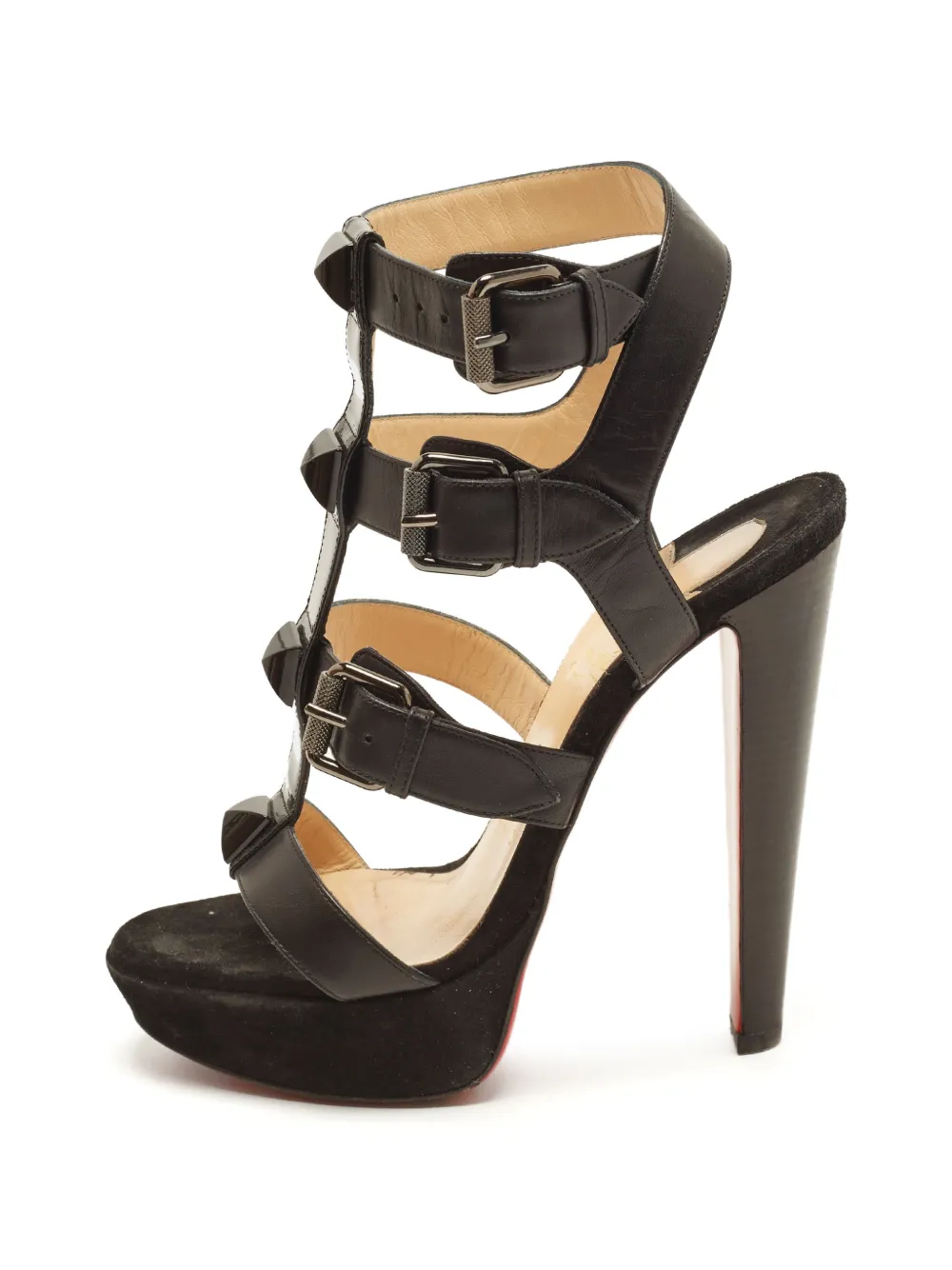 Christian Louboutin Pre-Owned Rockin Buckle Sandalen mit Nieten - Schwarz