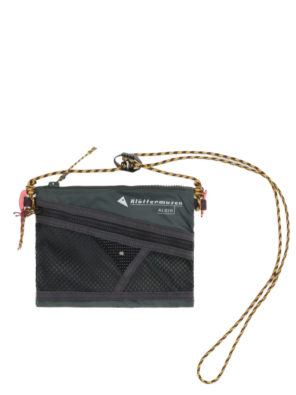 Klättermusen Borsa a tracolla Algir Accessory piccola con inserti in rete - Grigio