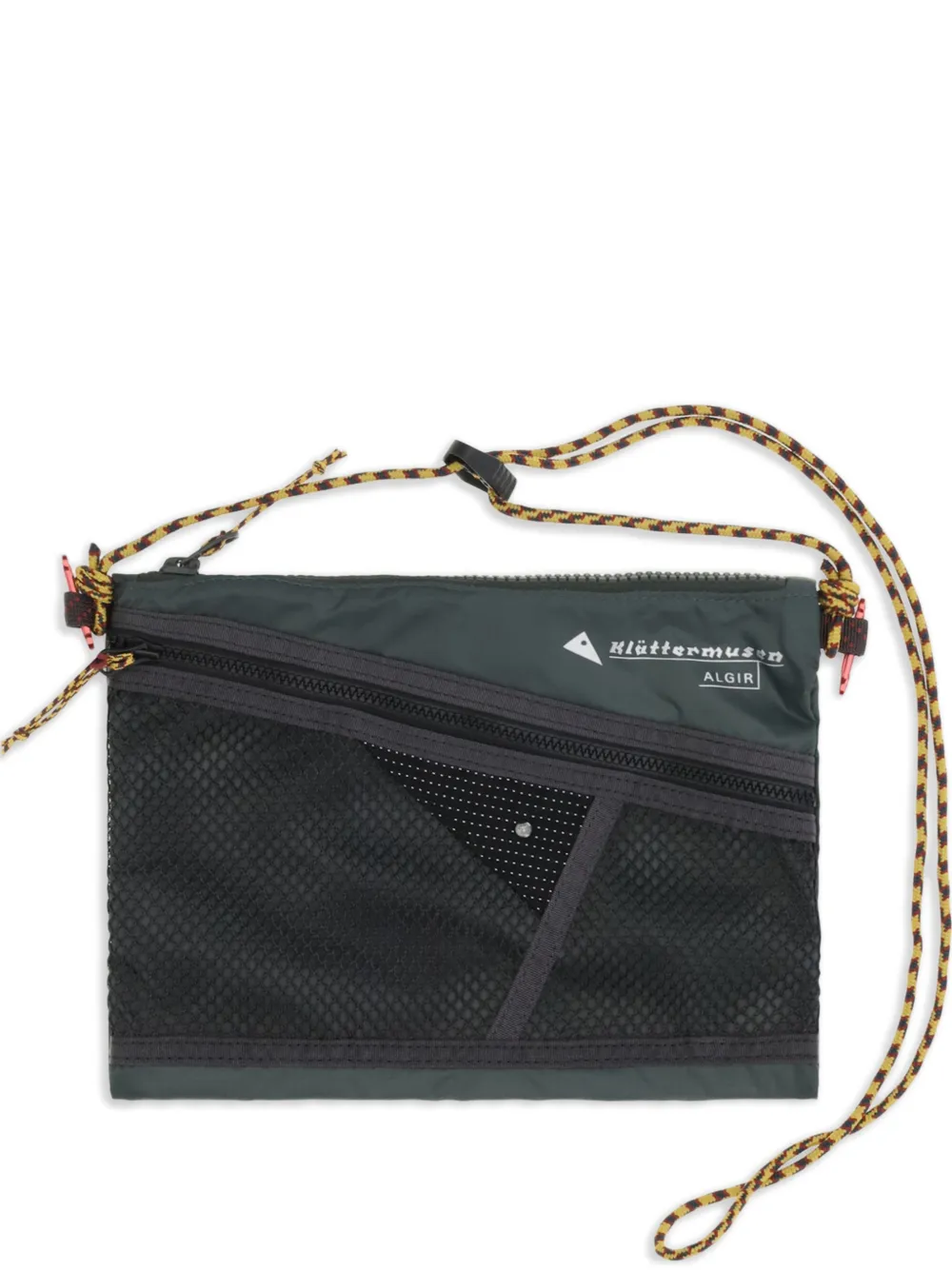 Klättermusen medium Algir Accessory mesh-panel cross body bag - Grigio