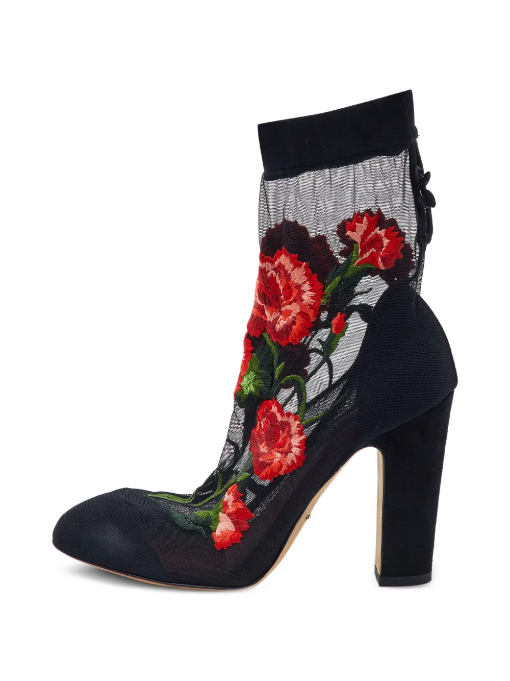 Dolce & Gabbana Pre-Owned bottines à fleurs brodées - Noir Dolce & Gabbana Pre-Owned bottines à fleurs brodées - Noir
